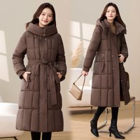 Longline Hooded Puffer Coat – Slim Fit Waist Defined Winter Jacket