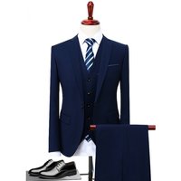Men's Foreign Trade Bridal Shop New Suit Suit Three-piece Business Casual Korean Version Slim Groom Professional Suit