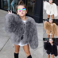 s Clothing Autumn Winter Short Collarless Imitation Fur Warm Jacket Top