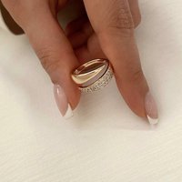 Fashion ring butterfly personality multi layer braided copper geometric exaggerated ring