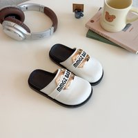 Summer Wholesale Closed Toe Slippers Fashionable Versatile Letter Half Slippers Indoor Outdoor Casual Shoes