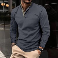 clothing shirt long sleeved casual high end business trend waffle top