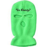 Winter warm balaclava riding mask three-hole wool knitted hat alphabet embroidered hat
