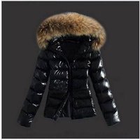  Slim Fit Short Puffer Jacket Faux Fur Hood – Lightweight Quilted Polyester Coat 