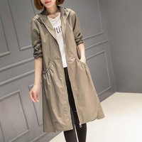 trench coat Korean thin large trench coat medium long coat