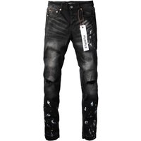 Summer Flared Jeans To Grey Fade White Paint Speckles Symmetrical Knee Rips Y2K Motorcycle Stacked Look