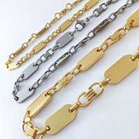 Men's Jewelry Handmade Chain Fashionable And Atmospheric Necklace Emperor Chain Smooth Stainless Steel Return Flat Link Chain Set