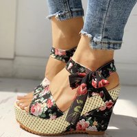Shoes Large Wedge Heel Fish Mouth Sandals High Heel Sandals Lace up Waterproof Platform Sandals