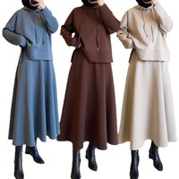 Women’s Clothing autumn new products women's solid color hooded top fashion skirt suit