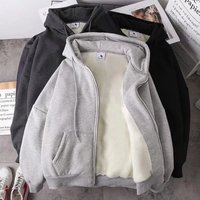 Men's Clothing Autumn And Winter Plus Velvet Thickened Jacket Sweatshirt Men's Winter Korean Version Loose Warm Student Ins Trendy Top Couple Style