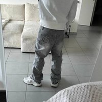 Retro American High Street Washed Jeans Casual Straight-leg Pants European Fashion Low Waist With Rough Edge Detailing