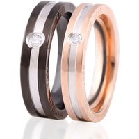 Men And Women’s Jewelry Simple Single Diamond 5MM 4MM Personalized Couple Ring Black And Gold Two Color Engraving Valentine’s Day Gift