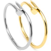 Small and versatile light luxury peach heart nail bracelet new hot selling four leaf clover nail bracelet titanium steel bracelet