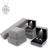 Lighted Jewelry LED Glowing Wholesale Wedding Couple Ring Necklace Pendant Bracelet Earring Box