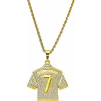 Hip Hop Men's Necklace Football 7 Pendant With Stainless Steel Chain and Iced Out Bling Rhinestones Necklace Sports Jewelry Gift