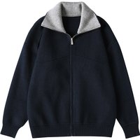 Premium Knit Zip Up Cardigan Soft Fleece Lined Comfort Stylish Casual Outerwear Relaxed Fit 