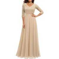Clothing Lace Stitching Long Waist Noble Dress