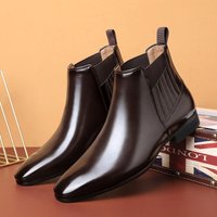 Men's Simple High Top Business Formal Leather Shoes