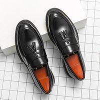 Blok Business Casual Leather Shoes Comfortable Breathable Tassels One On Set Foot Loafers