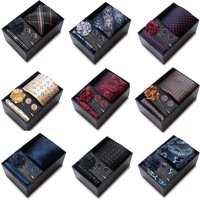 2025 New In Stock Men's Accessories Cufflinks Handkerchief Boutonniere Tie High-end Suit Gift Box Packaging