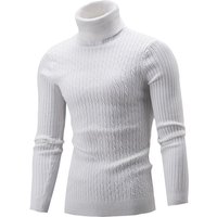 Knit Sweater Winter High Neck Cable Pullover Solid Casual Warm Turtleneck Sweater