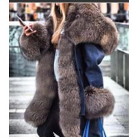 Clothing Fashion Warm Fox Fur Collar Long Fur Collar Hooded Coat