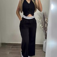 clothing contrast waist stitching commuter leisure suit