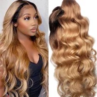 1B/27 Ombre Human Hair Wig Sale Body Wave HD Lace Front Women Honey Blond Glueless 13X4 Frontal