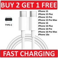 Type C- Type C Cable USB C Fast Charger Lead Long For IPhone 15 16 Plus Pro Max