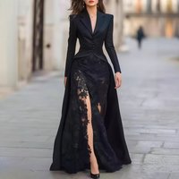 Clothing Long Sleeved Lace Dress Spring Autumn Two Piece Suit Collar Style Formal & Casual