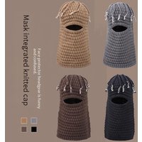 Hats Pullover Knitted Earmuffs Autumn Winter Balaclava Mask Integrated Funny Wool Hat