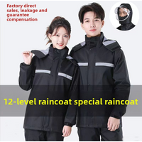 Heavy Duty Rain Suit Hiking & Outdoor – Full Body Waterproof Jacket & Pants Set PVC Coated Oxford Fabric Adjustable Fit