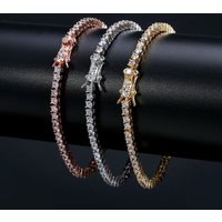 Hip Hop Men's Micro-Studded With Zircon 3mm Tennis Bracelet