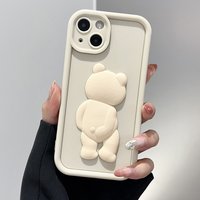 A15 A35 A55 Cute 3D Bear Cartoon Silicone Case Samsung Galaxy S24 Ultra S21 S22 S23 Fe Plus A14 A13 A34 A54 A53 Soft