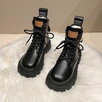 Leisure Fashion Ankle Pu Leather Boots Short Top Shoes