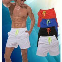 Men's Casual Shorts Solid Color Elastic Waistband