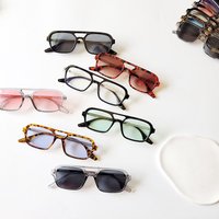 2024 new European and American fashion sunglasses with thick frame square Xiaohongshu ins street shooting slim trendy men's sunglasses