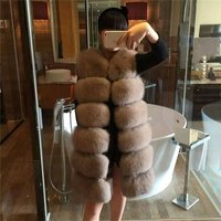 Clothing fox fur vest fashion long fur patchwork coat