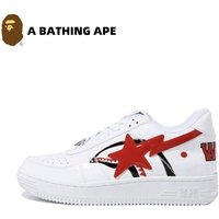A BATHING-APE Classic Lacquer Leather Double Splicing Trendy Fashion Board Shoes Air Force No.1 Board Shoes Men's And Women's Same Style