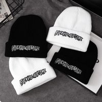 Knitted Wool Hat Fashion Autumn Winter Letters Embroidered Knit Hat Warmth Pile Hip Hop Wool Hat