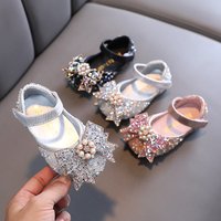 Princess Square Mouth Rhinestone Bow Single Shoe Shoes Show Dance Shoes