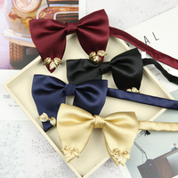 Horn male bow tie formal wedding groom bow suit dress solid inlaid bow tie