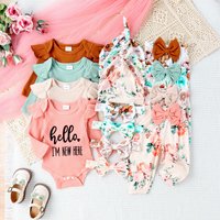 autumn winter pit stripe letter print long sleeved+long pants hat four piece set