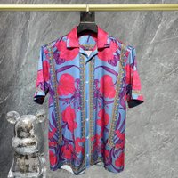 Retro Court Contrast Printing Shirt Short Sleeve Streetwear Summer Hawaiian Casual Shirt High Street Chemise Homme