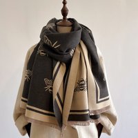 autumn winter big brand style trend bee print scarf fashionable outer wear shawl cashmere warm scarf thick