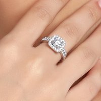 & Jewelry Elegant Zirconia Ring Set – Stackable Couple Rings Engagement Wedding Anniversary Light Luxury Tarnish Free