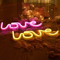 LED Neon Love Sign Light – Battery Powered Romantic Decor Proposals & Parties 