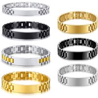 Cross Titanium Bent Customizable Engraving Stainless Steel Watch Band Bracelet