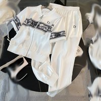 Clothing Summer fashion print cardigan thin short sleeved trousers two piece casual sports style suit