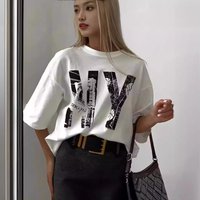 Clothing 200% Pure Cotton Short Sleeve T Shirt Flattering Print Trendy Design Casual Versatile Couples